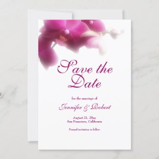 Pink Orchid Save the Date Announcement