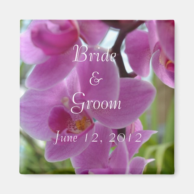 Pink Orchid Save the Date Magnet (Front)