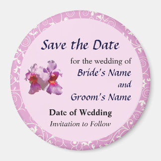 Pink Orchid Save the Date Magnet