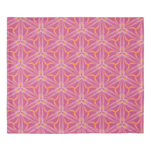 Pink orchid seamless pattern duvet cover