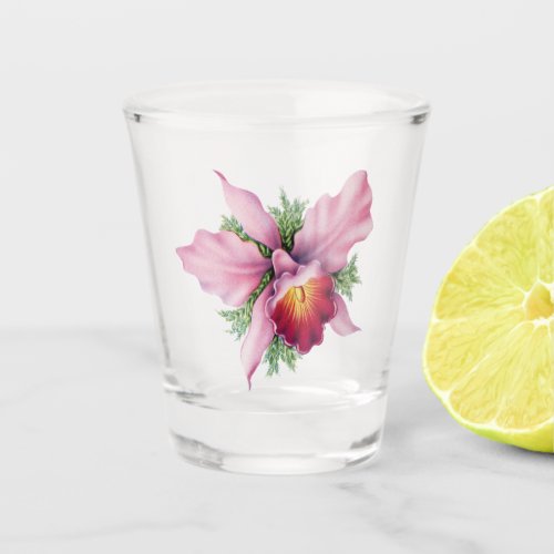 Pink Orchid Shot Glass