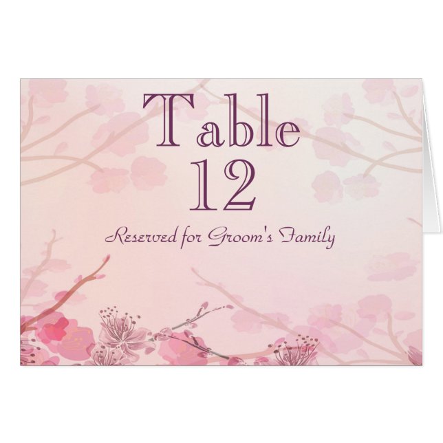 Pink Orchid Table Seating Name Card (Front Horizontal)