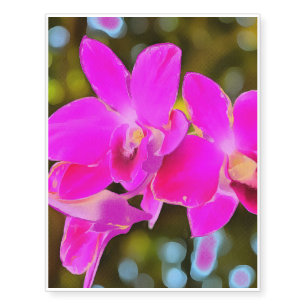Pink Orchid Temporary Tattoos