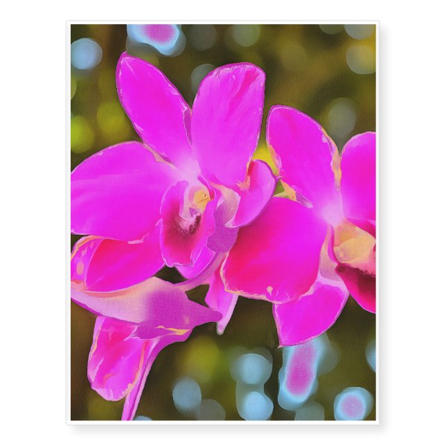 Pink Orchid Temporary Tattoos (Front)