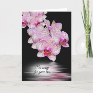Pink Orchid Water Reflection Sympathy  Card