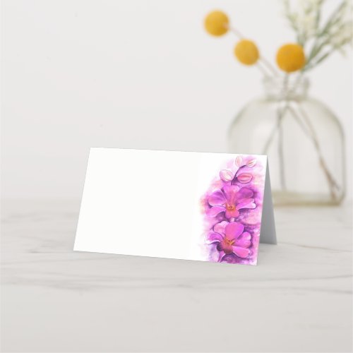 Pink orchid watercolor art guest place cards