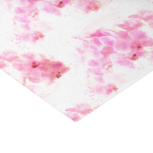 Pink Orchid Watercolor Flower Pattern Tissue Paper