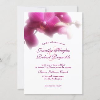 Pink Orchid Wedding Invitation