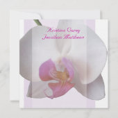 Pink Orchid Wedding Invitation 5.25x5.25 (Back)