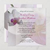 Pink Orchid Wedding Invitation 5.25x5.25 (Front/Back)