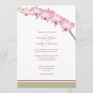 Pink Orchid Wedding Invitations