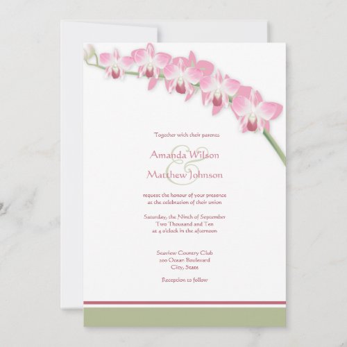 Pink Orchid Wedding Invitations