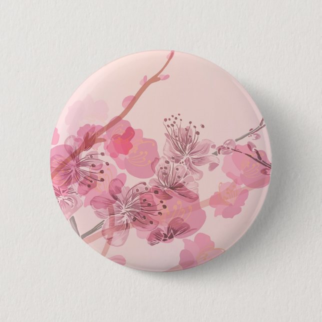 Pink Orchid Wedding Pinback Button (Front)