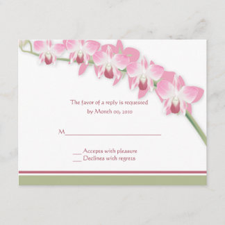 Pink Orchid Wedding RSVP Cards