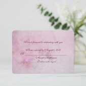 pink orchid wedding RSVP Invitation (Standing Front)