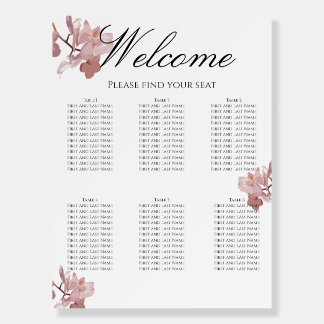 Pink Orchid Wedding Seating Plan Foam Board