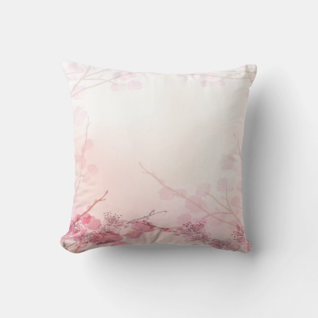 Pink Orchid Wedding Throw Pillow (Front)