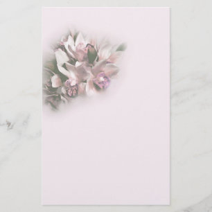 pink orchids 1 stationery