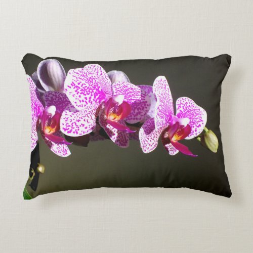 Pink Orchids Accent Pillow