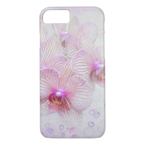 pink orchids and bubbles iPhone 87 case