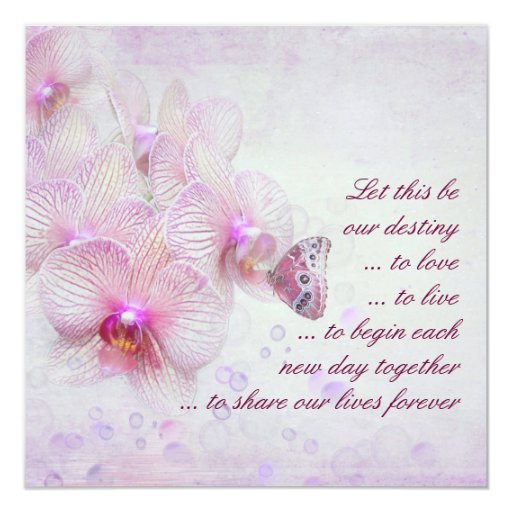 Pink Orchids and Butterfly Wedding Invitation | Zazzle