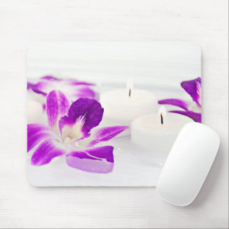 Pink Orchids and Candle Mouse Pad