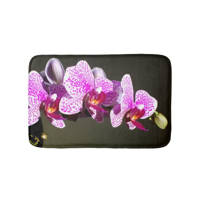 Pink Orchids Bathroom Mat (Front)