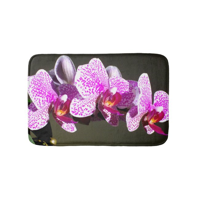 Pink Orchids Bathroom Mat (Front)