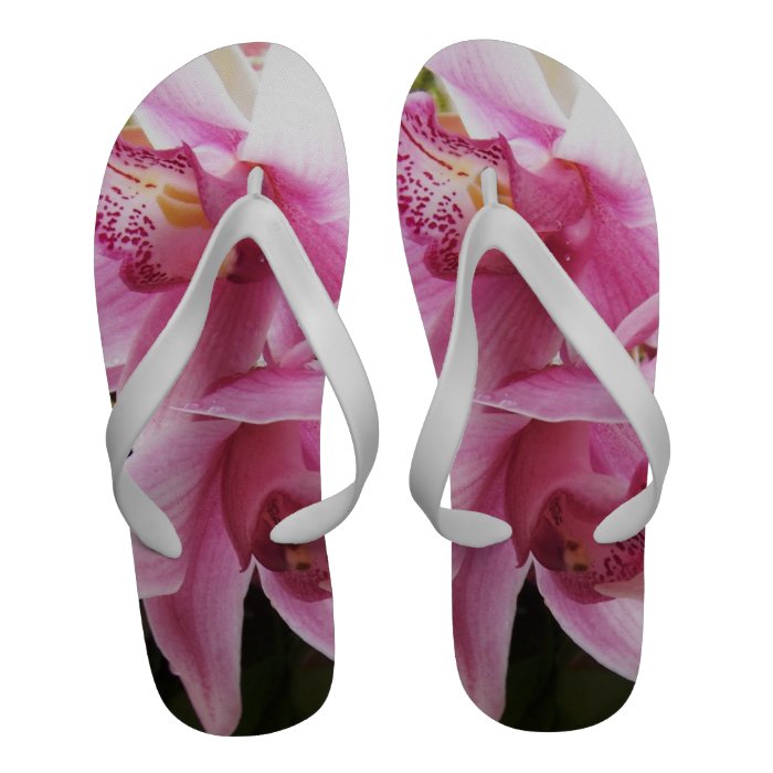 Pink Orchids Flip Flops