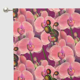 Pink Orchids Floral Blackout Curtains