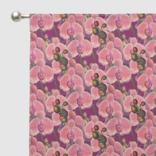 Pink Orchids Floral Sheer Curtains
