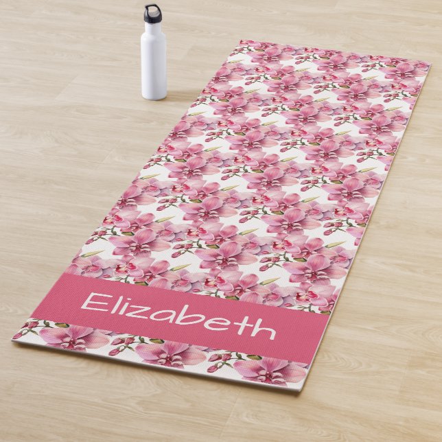 Pink Orchids Flowers Yoga Mat (In Situ)