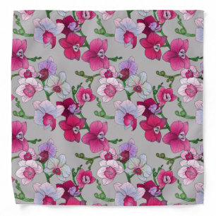 Pink Orchids In Bloom Bandana