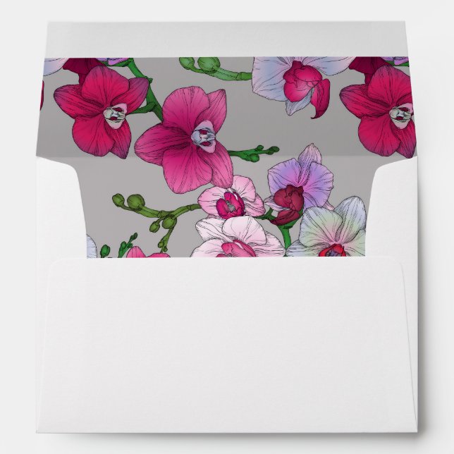 Pink Orchids In Bloom Envelope (Back (Bottom))