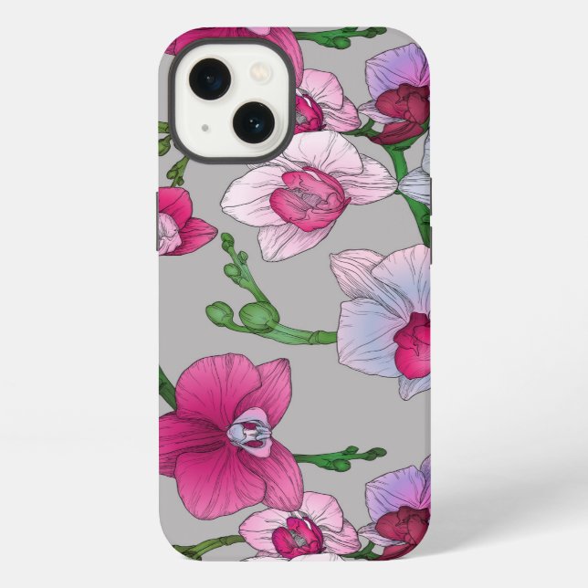 Pink Orchids In Bloom Iphone Case (Back)