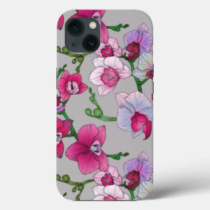 Pink Orchids In Bloom iPhone 13 Case