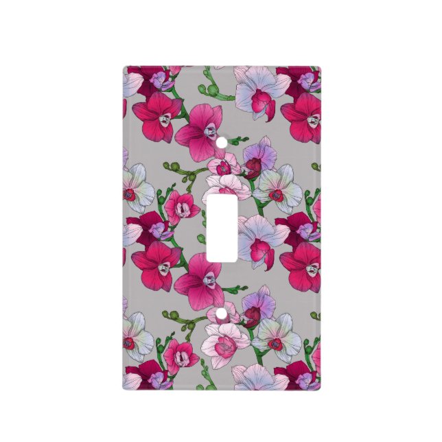 Pink Orchids In Bloom Light Switch Cover (Front)