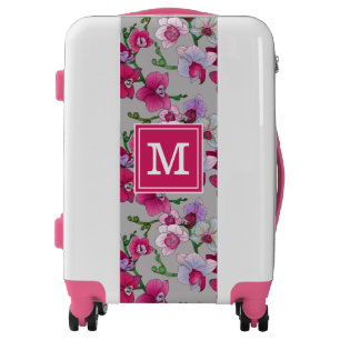 Pink Orchids In Bloom   Monogram Luggage