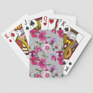 Pink Orchids In Bloom Poker Cards