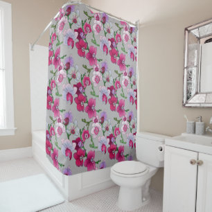 Pink Orchids In Bloom Shower Curtain