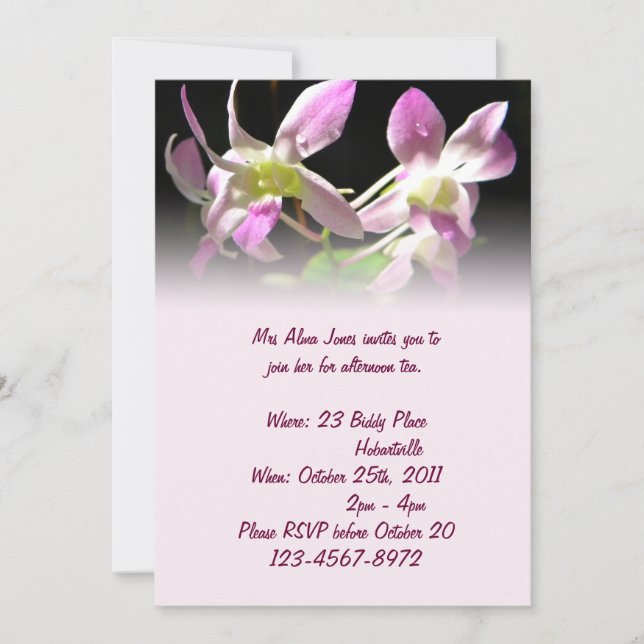 Pink Orchids Invitation (Front)