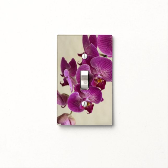 Pink Orchids Light Switch Cover (In Situ)