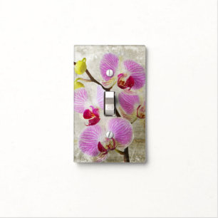Pink Orchids Light Switch Cover
