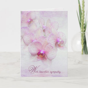 pink orchids loss of Mother sympathy Thank You Card