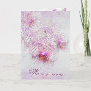pink orchids loss of Sister Letterpress Thank You Card