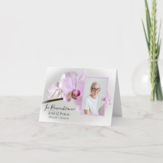 Pink Orchids on Stem Funeral Sympathy Thank You