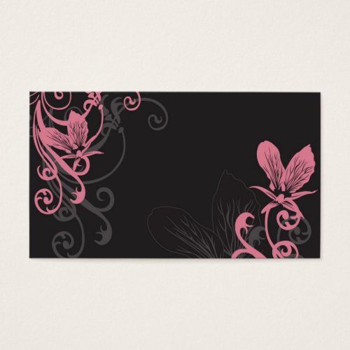 Pink orchids Profile Card Business Card Template