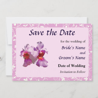 Pink Orchids Save the Date