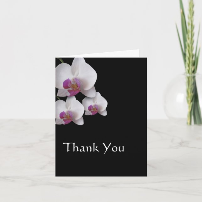 Pink Orchids Thank You Note (Front)