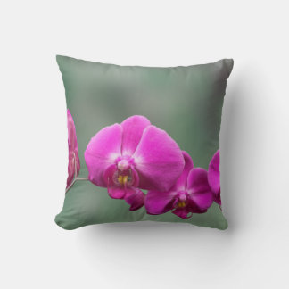 Pink Orchids Throw Pillow